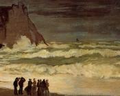 克劳德莫奈 - Rough Sea at Etretat